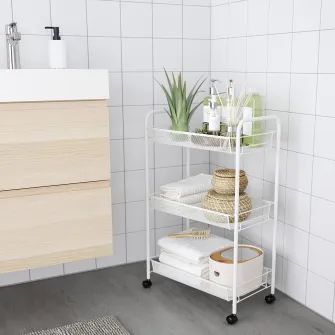 IKEA HORNAVAN Carucior, alb, 26x48x77 cm