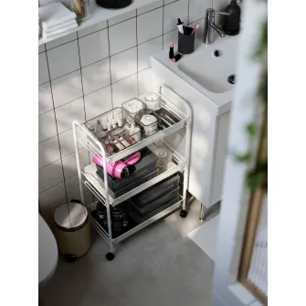 IKEA HORNAVAN Carucior, alb, 26x48x77 cm
