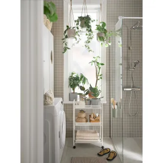 IKEA HORNAVAN Carucior, alb, 26x48x77 cm