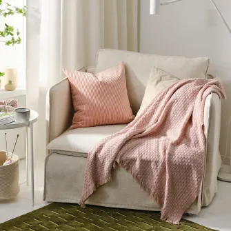 IKEA HORNMAL Patura, roz deschis, 130x170 cm