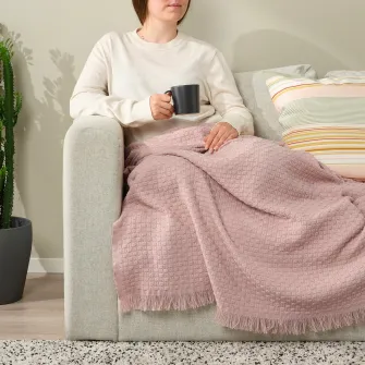 IKEA HORNMAL Patura, roz deschis, 130x170 cm