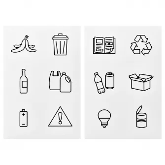 IKEA HUSBONDE Abtibilduri, set 12buc, sortare deseuri