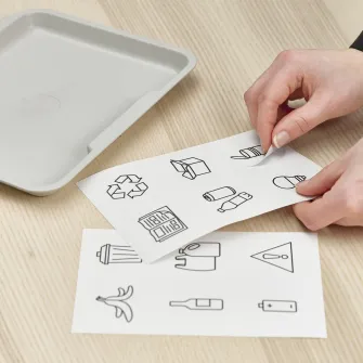 IKEA HUSBONDE Abtibilduri, set 12buc, sortare deseuri