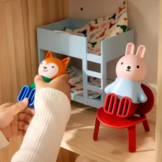 IKEA HUSET Mobilier+figurine casuta papusi, dormitor/baie multicolor