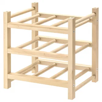 IKEA HUTTEN Suport 9 sticle vin, lemn masiv