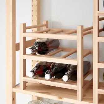 IKEA HUTTEN Suport 9 sticle vin, lemn masiv