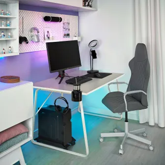 IKEA HUVUDSPELARE Birou de gaming, bej, 140x80 cm
