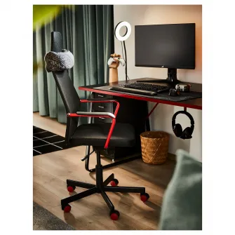 IKEA HUVUDSPELARE Birou de gaming, negru, 140x80 cm