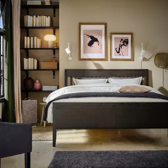 IKEA IDANÄS Cadru pat, maro-i vopsit, 140x200 cm