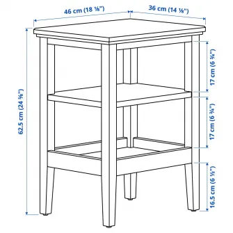 IKEA IDANÄS Masuta cafea, alb, 46x36 cm