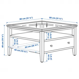 IKEA IDANÄS Masuta cafea, maro-i vopsit, 80x80 cm