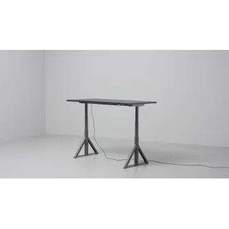 IKEA IDÅSEN Birou cu inaltime reglabila, negru/gri inchis, 120x70 cm