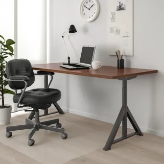 IKEA IDÅSEN Birou, maro/gri inchis, 160x80 cm