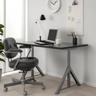 IKEA IDÅSEN Birou, negru/gri inchis, 120x70 cm
