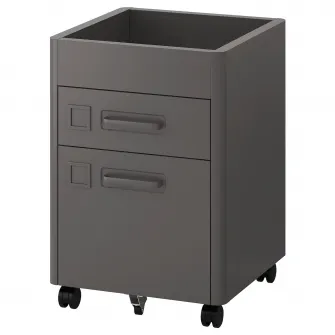 IKEA IDÅSEN Comoda cu rotile, gri inchis, 42x61 cm