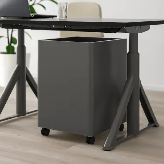 IKEA IDÅSEN Comoda cu rotile, gri inchis, 42x61 cm