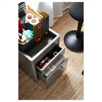 IKEA IDÅSEN Comoda cu rotile, gri inchis, 42x61 cm