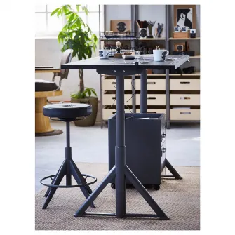 IKEA IDÅSEN Comoda cu rotile, gri inchis, 42x61 cm