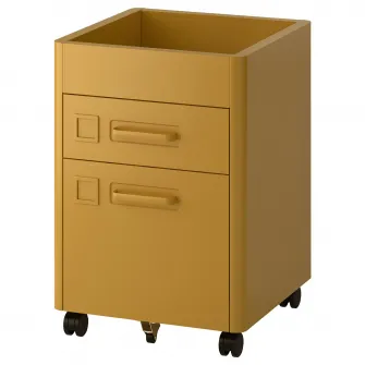 IKEA IDÅSEN Comoda cu rotile, maro-auriu, 42x61 cm