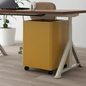 IKEA IDÅSEN Comoda cu rotile, maro-auriu, 42x61 cm
