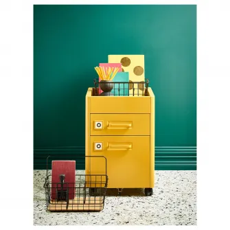 IKEA IDÅSEN Comoda cu rotile, maro-auriu, 42x61 cm
