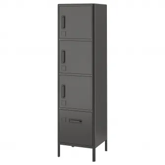 IKEA IDÅSEN Corp inalt/sertar/usi, gri inchis, 45x172 cm