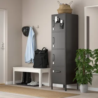 IKEA IDÅSEN Corp inalt/sertar/usi, gri inchis, 45x172 cm