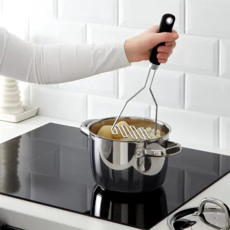 IKEA IKEA 365+ HJÄLTE Paleta piure, inox/negru