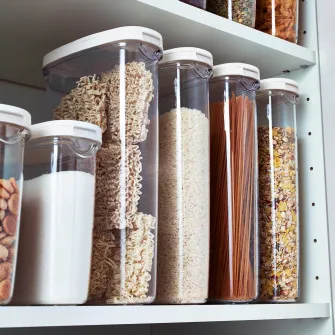 IKEA IKEA 365+ Borcan cu capac, trnsp/alb, 2.3 l