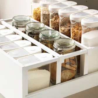 IKEA IKEA 365+ Borcan cu capac, trnsp/alb, 1.3 l