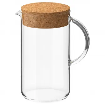 IKEA IKEA 365+ Carafa cu capac, sticla transparenta/pluta, 1.5 l