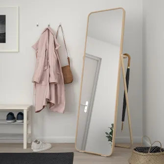 IKEA IKORNNES Oglinda cu suport, frasin, 52x167 cm