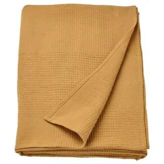 IKEA INDIRA Cuvertura, galben-bej, 150x250 cm