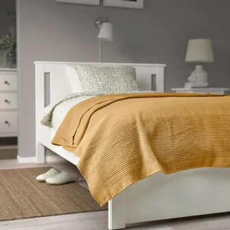 IKEA INDIRA Cuvertura, galben-bej, 150x250 cm