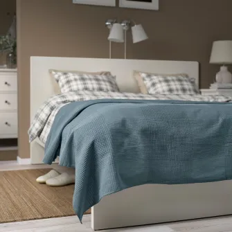 IKEA INDIRA Cuvertura, gri inchis-albastru, 230x250 cm
