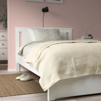 IKEA INDIRA Cuvertura, natur/bumbac nealbit, 150x250 cm