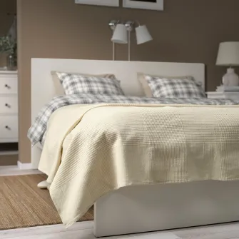 IKEA INDIRA Cuvertura, natur/bumbac nealbit, 230x250 cm