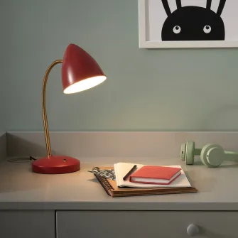 IKEA ISNÅLEN Veioza birou LED, rosu/alama