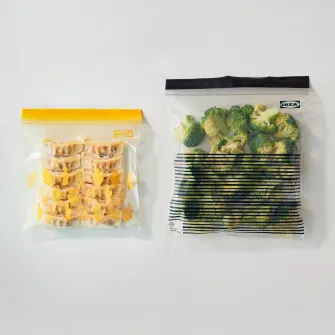 IKEA ISTAD Punga resigilabila, cu model negru/galben, 2.5/1.2 l
