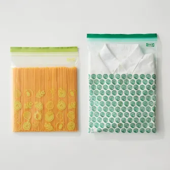 IKEA ISTAD Punga resigilabila, cu model/verde, 6/4.5 l