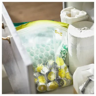 IKEA ISTAD Punga resigilabila, cu model/verde, 6/4.5 l