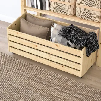 IKEA IVAR Cutie depozitare + rotile, pin, 78x30 cm