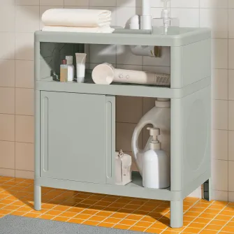 IKEA IVÖSJÖN Masca pentru lavoar, cu usi glisante/verde, 50x33x57 cm