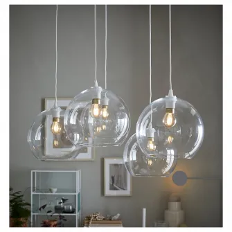 IKEA JAKOBSBYN Abajur lustra, sticla transparenta, 30 cm