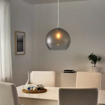 IKEA JAKOBSBYN Abajur lustra, sticla mata/gri, 30 cm