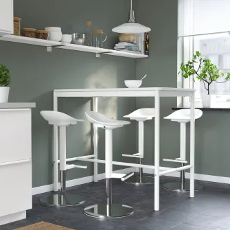 IKEA JANINGE Scaun bar, alb, 76 cm