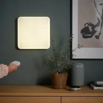 IKEA JETSTRÖM Panou luminos LED perete, smart intensitate reglabila/cu cablu culoare si spectru alb, 30x30 cm
