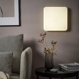 IKEA JETSTRÖM Panou luminos LED perete, smart intensitate reglabila/cu cablu culoare si spectru alb, 30x30 cm