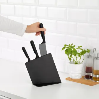 IKEA JÄMFÖRA Suport cu 3 cutite, negru