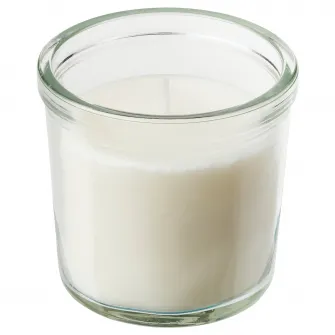 IKEA JÄMLIK Lumanare parfumata pahar, vanilie/bej deschis, 20 h
